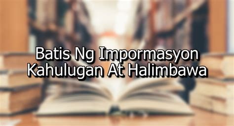 batayang impormasyon|Batis Ng Impormasyon – Kahulugan At Halimbawa .